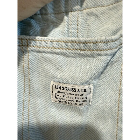 Levis Shortalls Bib Overall Shorts Denim Levi Strauss Light Wash Loose Fit M - Picture 4 of 9